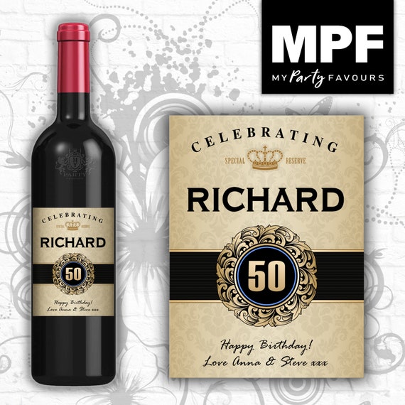 Personalised Birthday Wine Gin Vodka Bottle Label - Any name and age