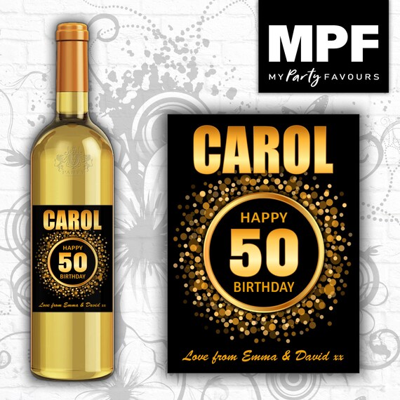 Personalised Birthday Wine/Gin/Vodka Bottle Label - Any Name and Age