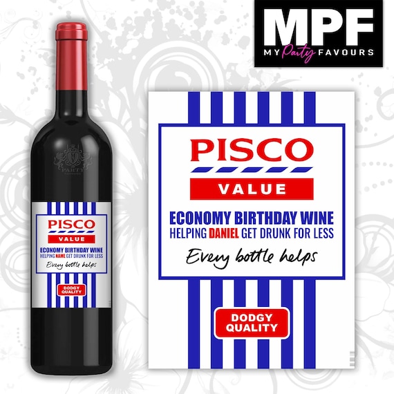 Birthday Value Wine Label Sticker Funny Personalised Bottle Gift - MPF