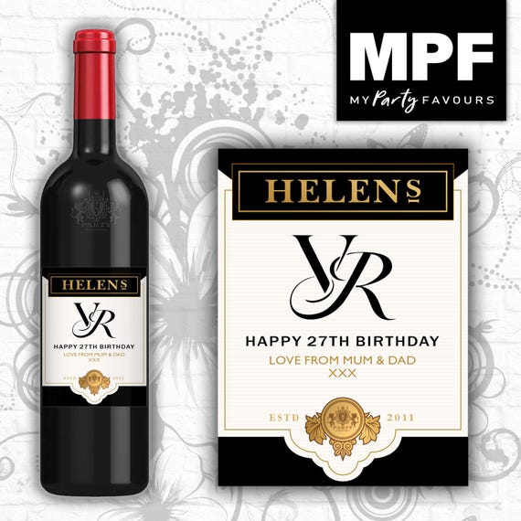 Personalised Birthday Wine/Gin/Vodka Bottle Label - Any Name and Age