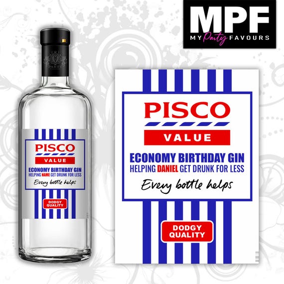 Birthday Value Gin Vodka Label Sticker Whisky Funny Personalised Bottle Gift - MPF
