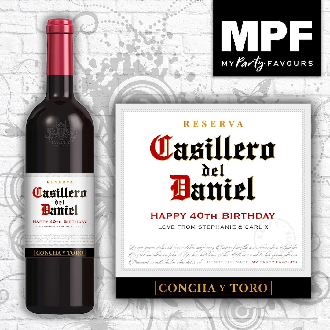 Personalised Birthday Wine Bottle Label 'casillero Del Diablo' Style