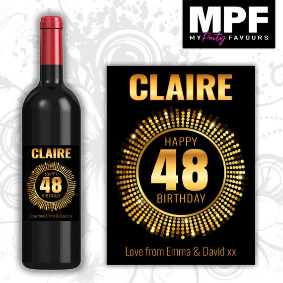 Personalised Birthday Wine/Gin/Vodka Bottle Label - Any Name and Age