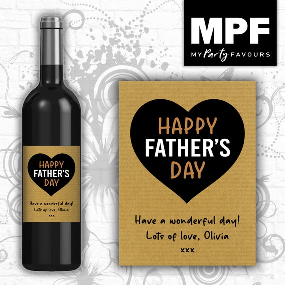 Personalised Father's Day Wine Gin Vodka Bottle Label - Dad Daddy Grandad
