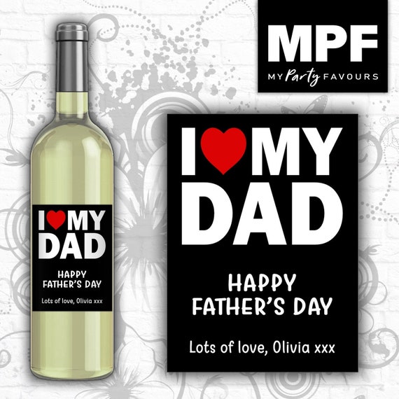 Personalised Father's Day Wine Gin Vodka Bottle Label - Dad Daddy Grandad