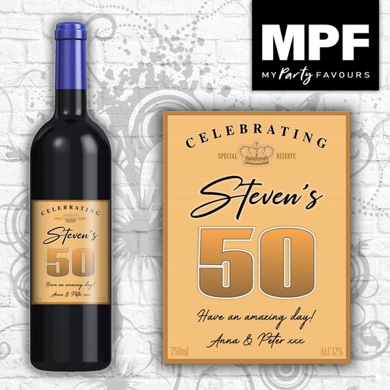 Personalised Birthday Wine/Gin/Vodka Bottle Label - Any Name and Age