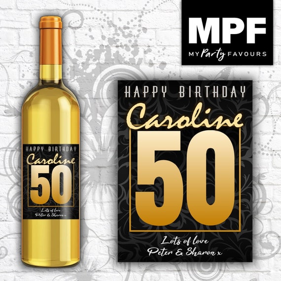 Personalised Birthday Wine/Gin/Vodka Bottle Label - Any Name and Age