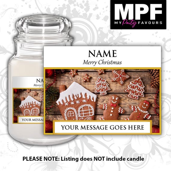 Personalised Christmas Candle Label Sticker - Custom xmas Gift - MPF