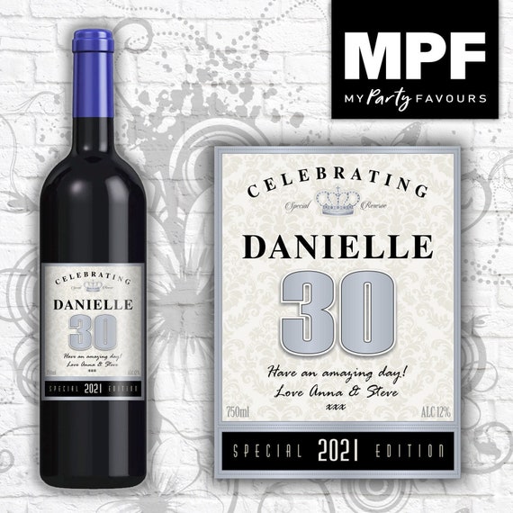 Personalised Birthday Wine/Vodka/Gin Bottle Label - Any Name and Age