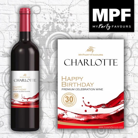 Personalised Birthday Wine/Vodka/Gin Bottle Label - Any Name and Age