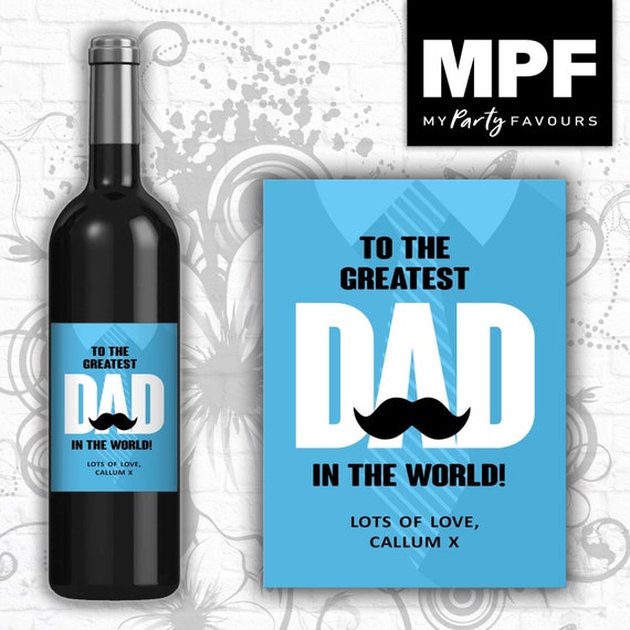 Personalised Father's Day Wine Gin Vodka Bottle Label - Dad Daddy Grandad