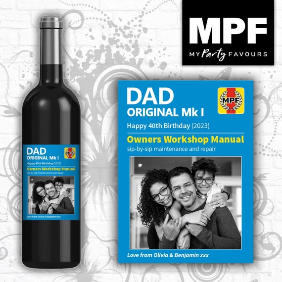 Personalised Photo Birthday Wine Gin Vodka Bottle Label - Haynes Modern Style