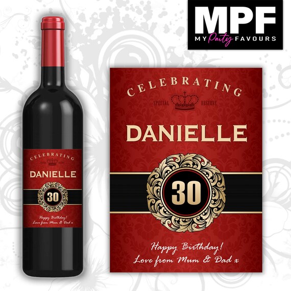 Personalised Birthday Wine Label Sticker Gin Vodka Bottle - Any name and age
