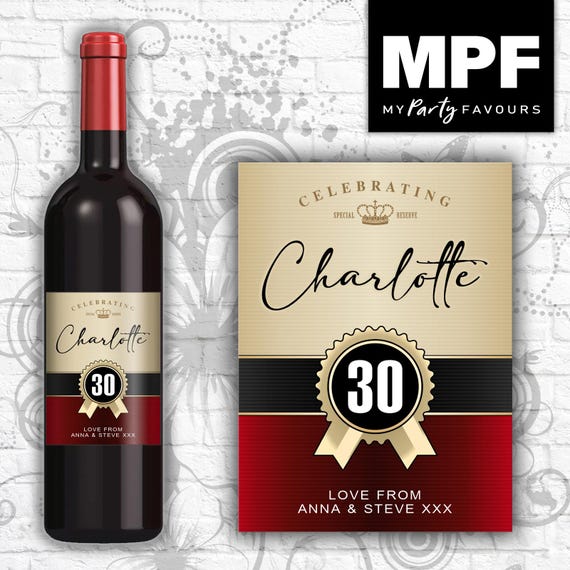 Personalised Birthday Wine/Gin/Vodka Bottle Label - Any Name and Age