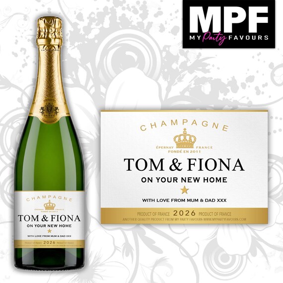 Personalised New Home Champagne Prosecco Bottle Label - 3 Styles Available (#M03)