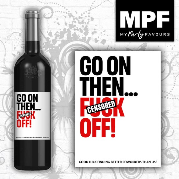 Personalised New Job Leaving Wine Bottle Label - Good Luck - Funny