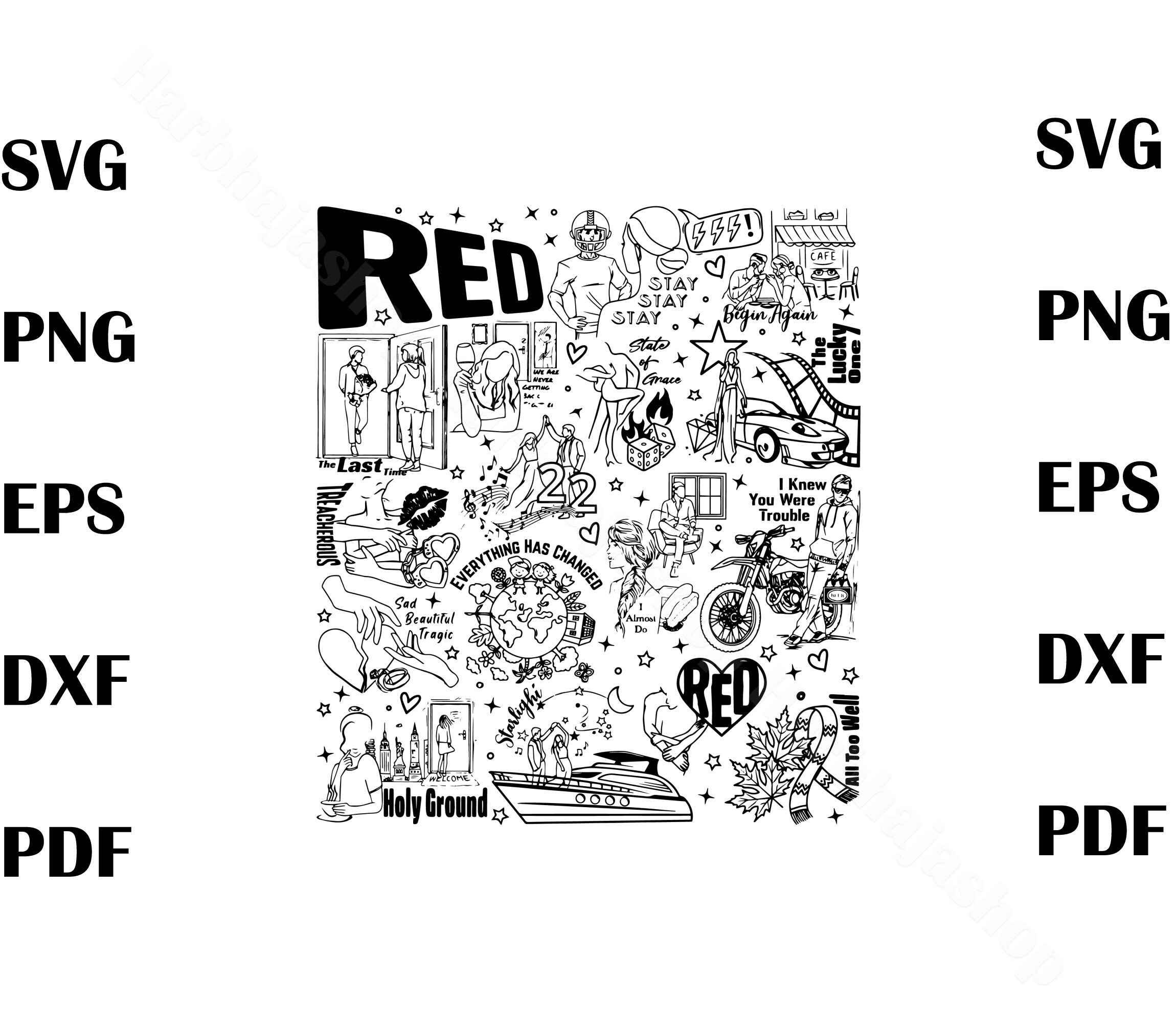Red Album Tracks List Taylor Swift Fans SVG Graphic Designs Files red-album-tracks-list-taylor-swift-fans-svg-graphic-designs-files