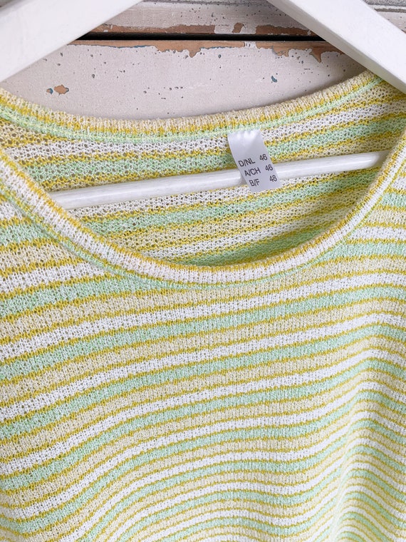 Vintage Pullover mit Kurzarm, knallig gelb & grün… - image 7