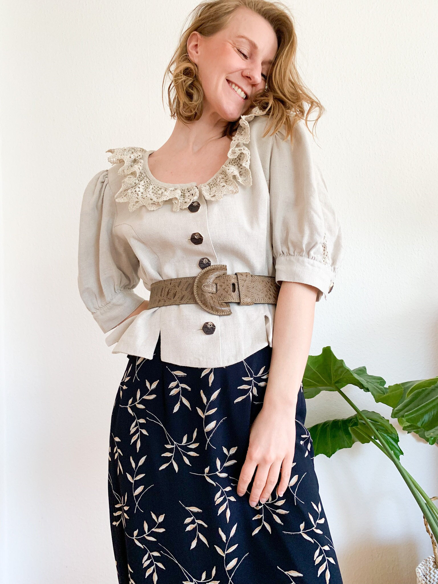DÉPAREILLÉ 25 S/S LINEN LACE UP BLOUSE By Anthropologie Linen Dolman Lace-Up Blouse at MarketFair