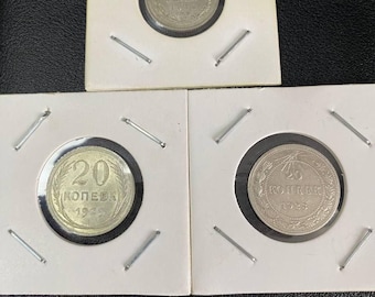 1916年、ロシア帝国銀貨20コペイカ、アンティークコイン、ロシア公