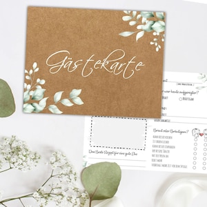 25 Gästekarten für Hochzeit Gästebuchkarten Hochzeitsspiel Hochzeitsgäste Gästebuchseiten Brautpaar Gästekarten zum Ausfüllen Boho #J05