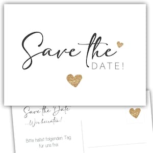 100 Zauberhafte Save The Date Karten für die Hochzeit auf hochwertigen 300g Cremepapier. #A05