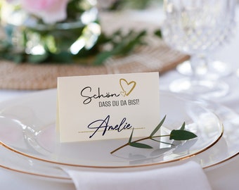 50 Tischkarten auf edlem 350g Papier Namenskarten Hochzeit Platzkarten Hochzeitsdeko Hochzeit Geburtstag #I21
