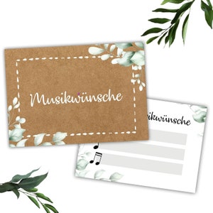 100 Musikwunschkarten Hochzeit Musikwunsch DJ Karten Musikwunschkarten Geburtstag Boho Musikwünsche Musikkarten Partykarten #G10