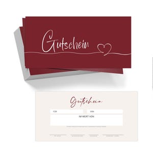40 zauberhafte rote Gutscheinkarten zum selber Ausfüllen für Yoga Kosmetik Massage Nagelstudio Gutscheinkarte Geschenkgutschein Vorlage #F58