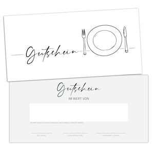 25 Geschenkgutscheine zum selber ausfüllen für die Gastronomie | Dinner Cafe | Gutschein Restaurant Gastro #F72