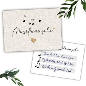 25 Musikwunschkarten Hochzeit Musikwunsch DJ Karten Musikwunschkarten Geburtstag Boho Musikwünsche Musikkarten Partykarten #G09