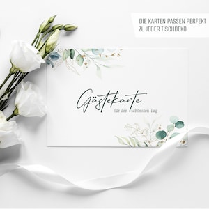 100 Gästekarten für Hochzeit inkl. Sticker und Hinweisschild Gästebuchkarten Hochzeitsgästekarten zum Ausfüllen #J16
