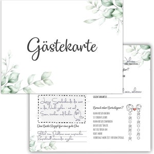 50 Gästekarten für Hochzeit Gästebuchkarten Hochzeitsspiel Hochzeitsgäste Gästebuchseiten Brautpaar Gästekarten zum Ausfüllen Boho #J01