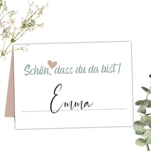 50 Tischkarten auf hochwertigen 300g Cremepapier|  Format 10,5 x 7,4 cm | Hochzeit | Sitzplatzkarten Namenskarten Namensschilder #I05