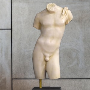 Torso of Adonis. 46 cm. (18.11in.) Molded marble. Handmade in Europe