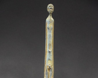 Ombra della Sera Cast Bronze Statue. 38 cm (14.96 inches). Etruscan Votive Figure Replica