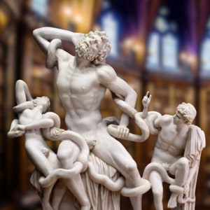 Laocoon Statue: Marble Sculpture, Ancient Greek Art Replica (26.77 in)