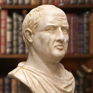 Handmade Cicero Bust: Molded Marble Sculpture, Classic Roman Decor