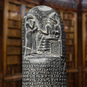 Code of Hammurabi. 11 in. Reproductions of Mesopotamian figures. Handmade in Europe.