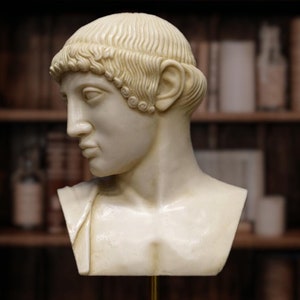 Handmade Apollo Bust: Molded Marble Greek Sculpture Replica 32cm (12.60 in)