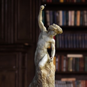 Sculpture &quot;Self-made man&quot;. 22.44 in. Handmade in Europe.