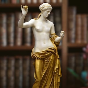 Venus of Arles. Gold patina and marble. 22.44in. Made in Europe