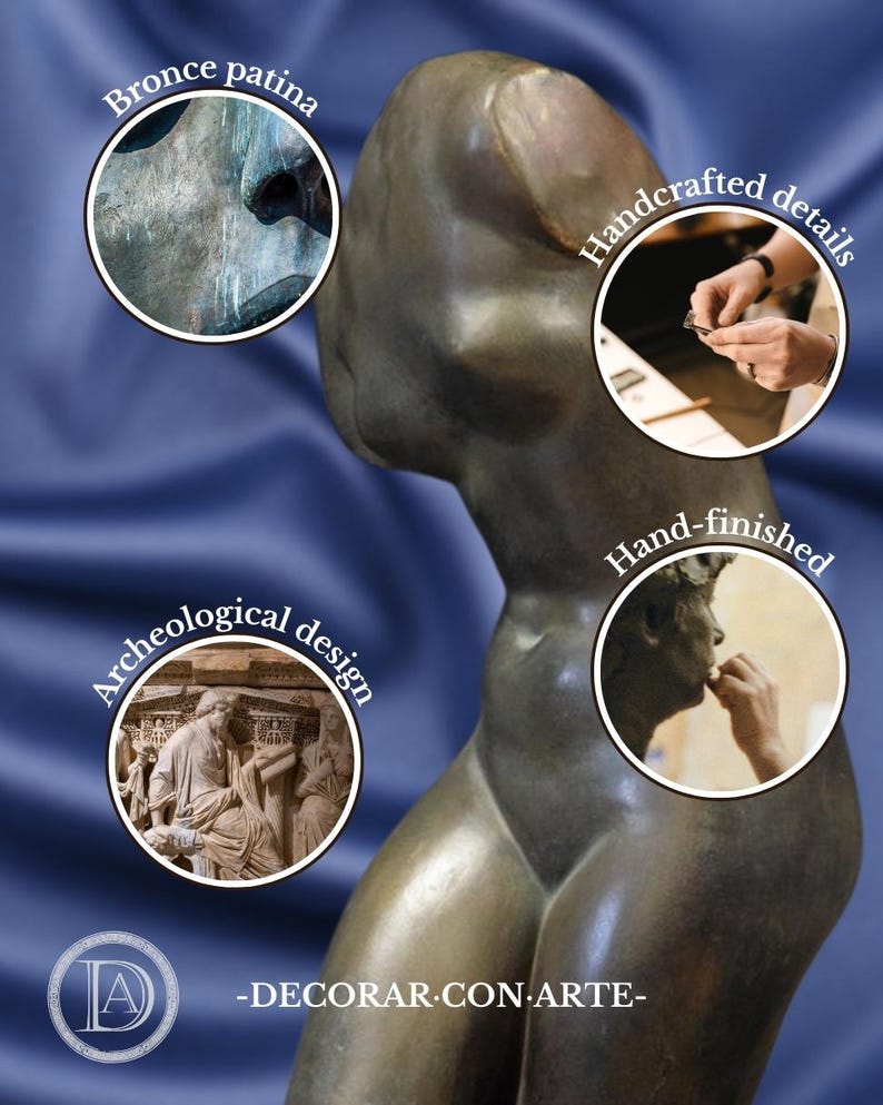 Torse de Vénus. Patine bronze. 39 cm. (15,35 po.) Fabriqué en Europe image 7