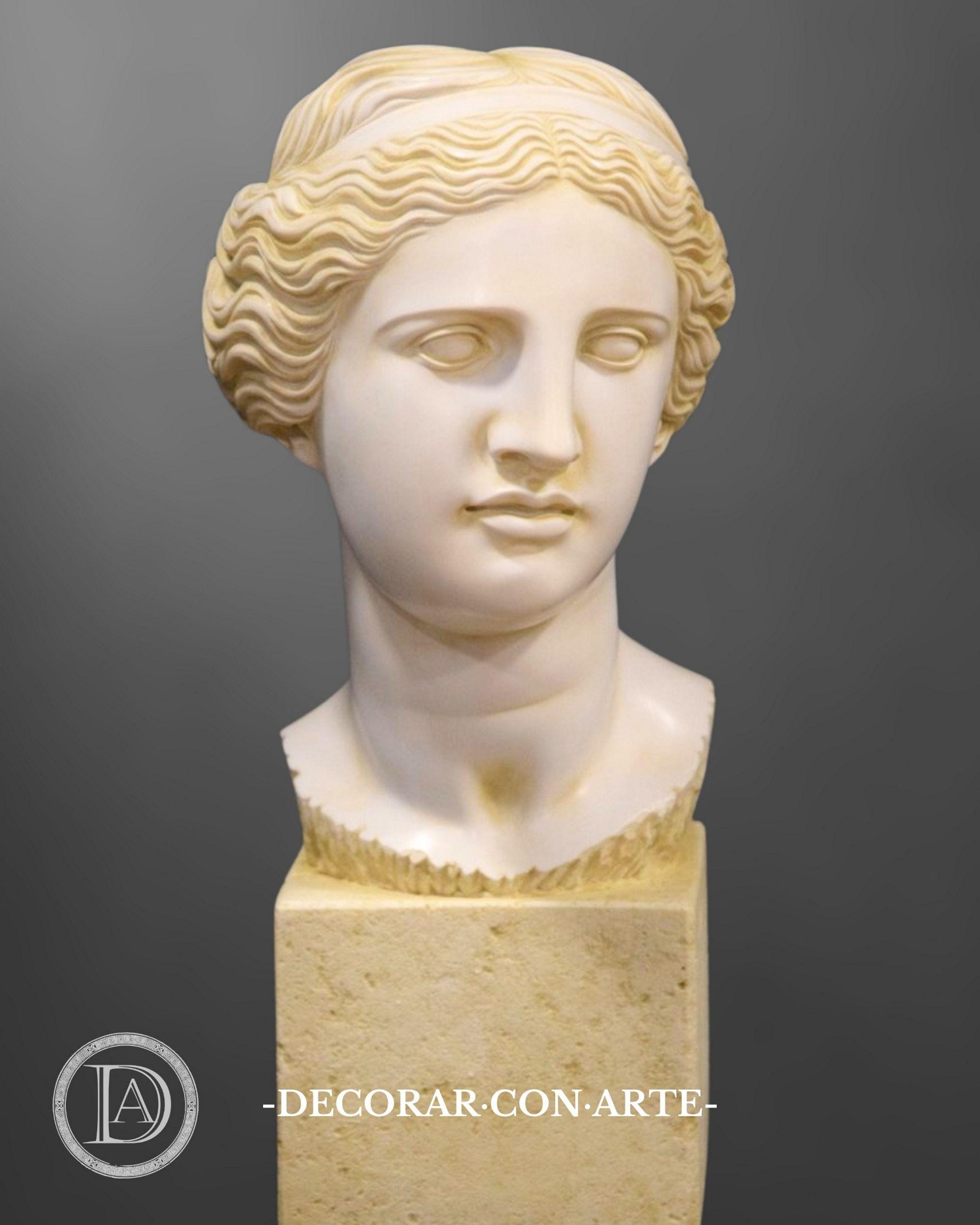 Head of the Venus De Milo. 13.78in. Molded Marble. Handmade