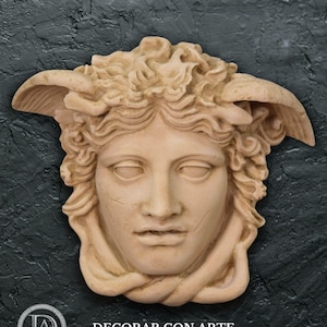 Medusa Head for Hanging. 45 cm (17.7 in). Molded marble. Handmade in Spain. Reproductions of ancient art for decoration and gift