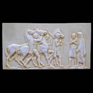Handmade Ulysses Relief Sculpture: Molded Marble Wall Art