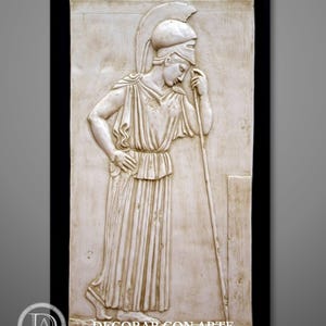 Athena Relief Sculpture: Handcrafted Molded Marble Wall Art (38.19 in)