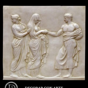 Thetis and Peleus Wedding Relief: Handcrafted Molded Marble Art Reproduction