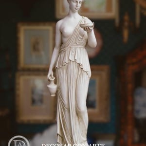 Statue of the Goddess Hebe. 63cm (24.8in). Marble finish. Handmade in Spain. Classical art reproductions