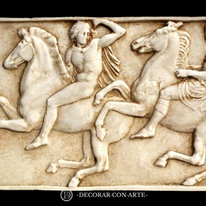 Parthenon Frieze Relief: Horseback Riders, Molded Marble Reproduction